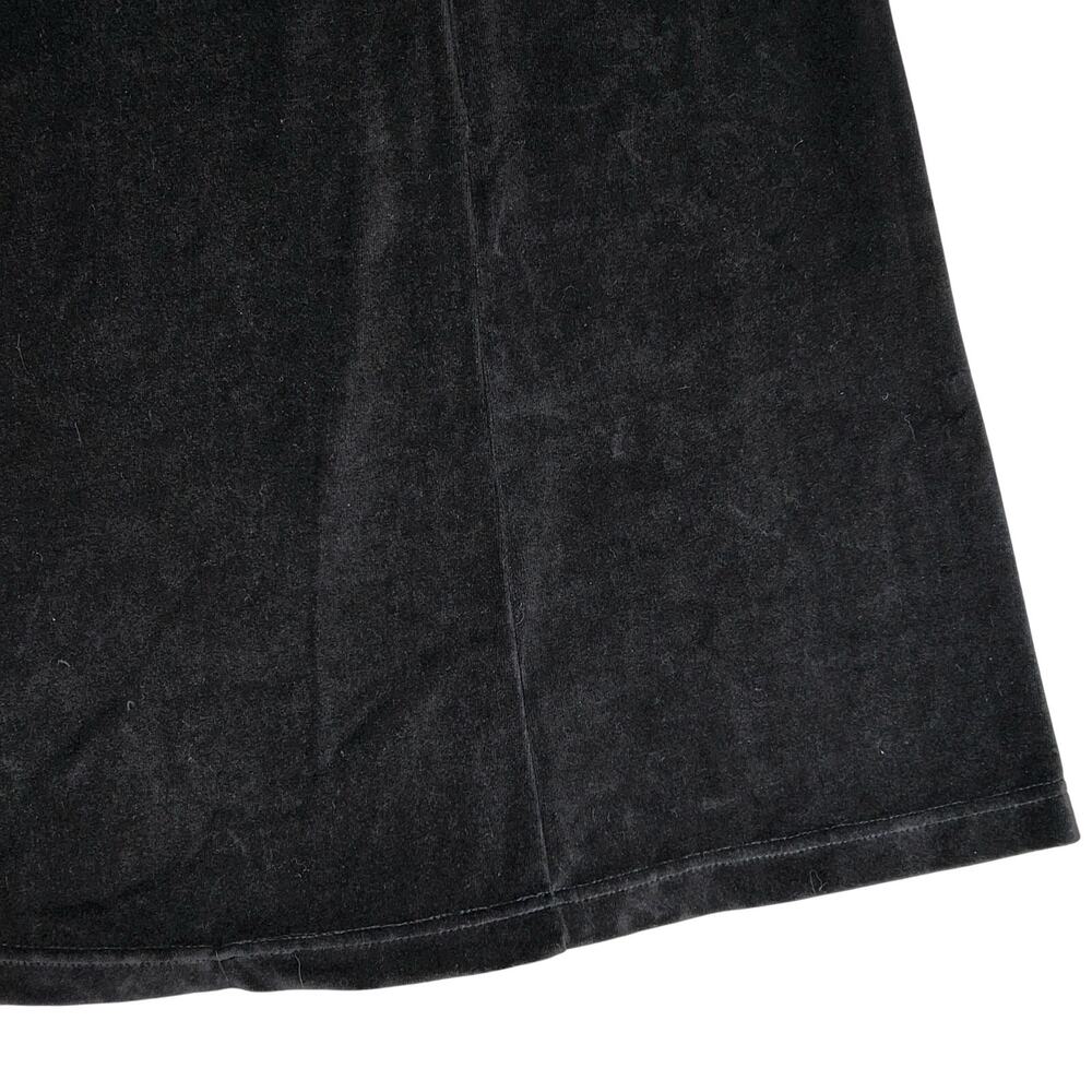 Vtg Appleseeds Velour Velvet Maxi Skirt 1x Black … - image 8